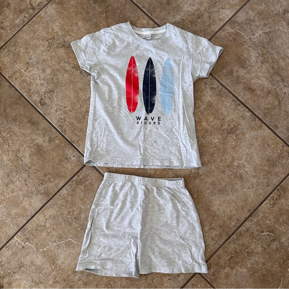 Primark KidsGray Cotton Short Pajama Set Size 6-7
